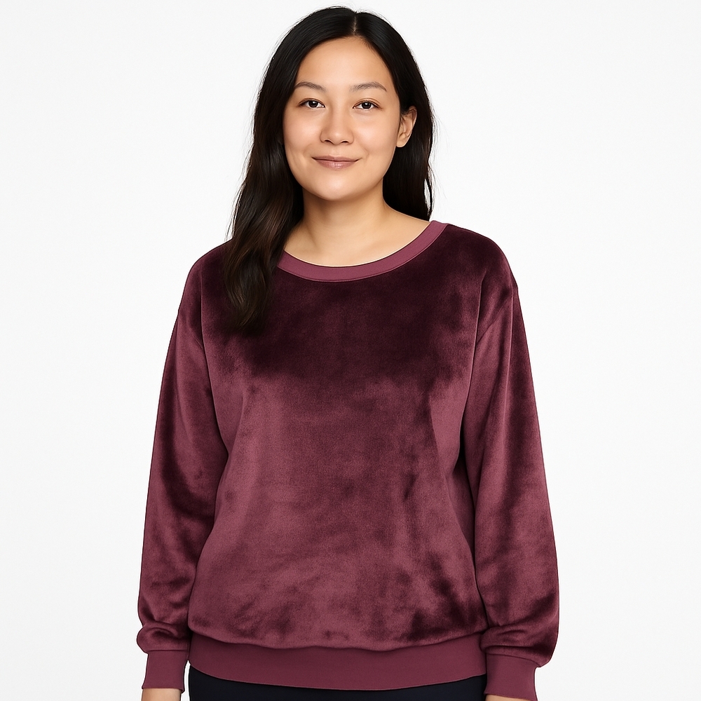 Gaiam Plush Sweatshirt in Rich Burgundy Size XXL